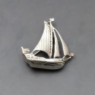 Shipton and Co Silver Viking Ship Brooch