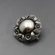 NE FROM Silver Floral Brooch