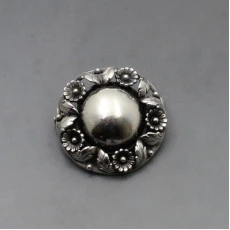 NE FROM Silver Floral Brooch