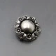 NE FROM Silver Floral Brooch