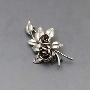 Silver Floral Brooch