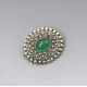 Green Chalcedony Silver Brooch