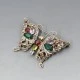 Sterling Silver and Crystal Butterfly Brooch