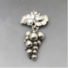Georg Jensen Silver Grapes Brooch #217B