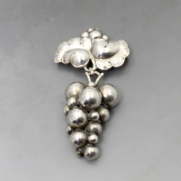 Georg Jensen Silver Grapes Brooch #217B