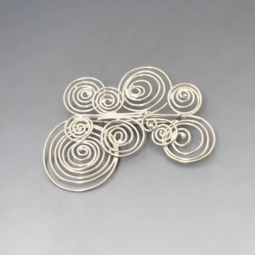 Jane Watling Silver Swirls Brooch
