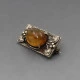 Bernard Instone Style Amber and Silver  Brooch 
