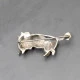 John R Fox Silver Charging Bull Brooch
