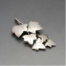 Geoffrey Bellamy  Silver Leaves Brooch