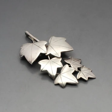 Geoffrey Bellamy  Silver Leaves Brooch