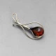 Vintage Amber and Silver Brooch