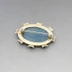 Blue Agate and Silver Brooch