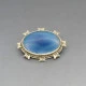 Vintage Blue Agate and Silver Brooch