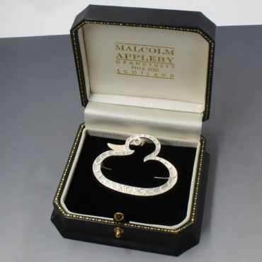 Malcolm Appleby Silver Duck Brooch