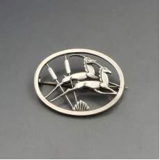 Geoffrey G Bellamy Leaping Gazelles  Brooch