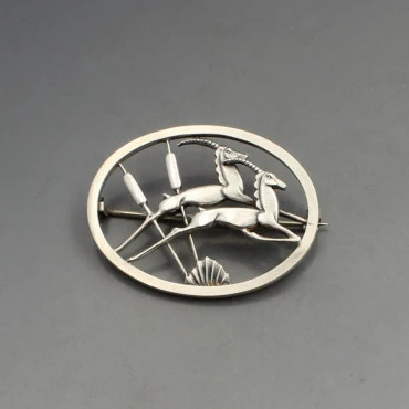 Geoffrey G Bellamy Leaping Gazelles  Brooch