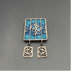 Norman Grant Silver and Enamel Brooch 1976