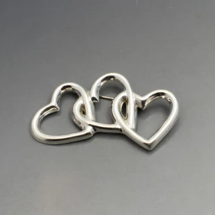 Mexico Taxco Silver Hearts Brooch