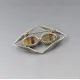 Tigers Eye and Silver Modernist Brooch