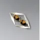 Tigers Eye and Silver Modernist Brooch