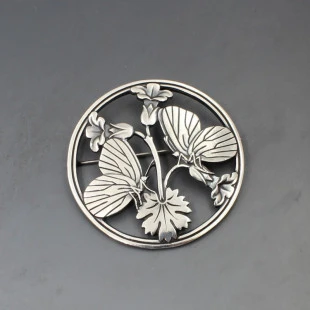 Georg Jensen / Arno Malinowski Silver Butterfly Brooch #283