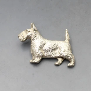 Silver Scotty Dog Brooch