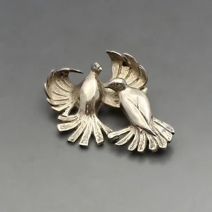  Ivan Tarratt Silver Doves Brooch