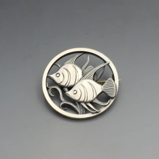 Geoffrey Bellamy for Ivan Tarratt Silver Fish Brooch