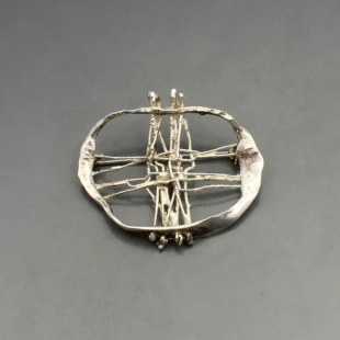 Modernist Abstract Silver Brooch
