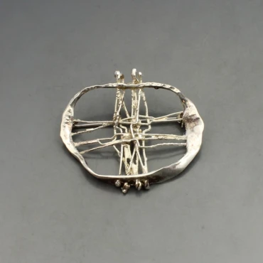 Modernist Abstract Silver Brooch