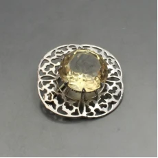 Ward Brothers Citrine and Silver Brooch