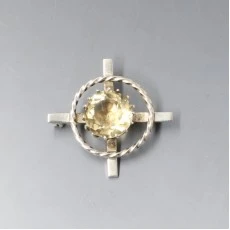 Glen Kelso Frame Citrine Silver Brooch