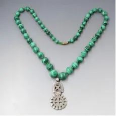  Malachite Beads Pendant Necklace