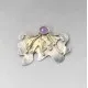 Amethyst Silver Modernist Brooch
