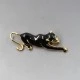 Black Enamel Panther Brooch