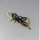 Black Enamel Panther Brooch