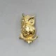 Owl Brooch with Crystal Eyes