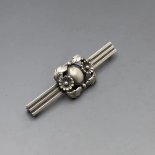 NE FROM Silver Floral Brooch