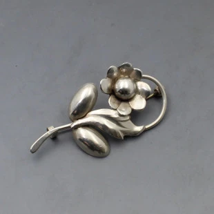 Carl Ove Frydensberg Silver Flower Brooch