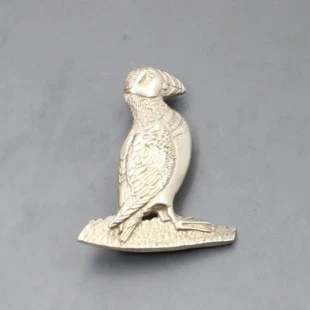 K.Hunter Silver Puffin Brooch