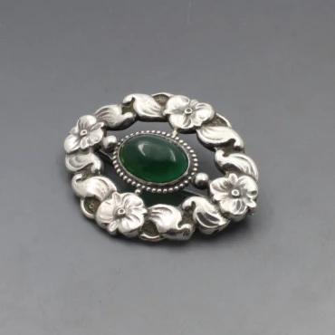 Torben Herman Meier Chalcedony and Silver Brooch
