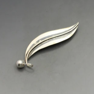 Mexico Silver Leaf Brooch