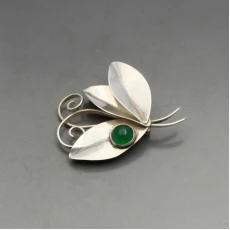 Victor Janson Silver Flower Brooch