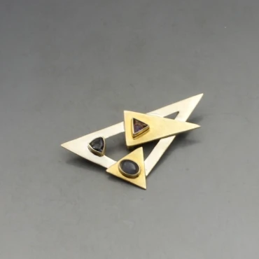 Modernist Abstract Gemstone Brooch