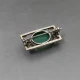 Green Chalcedony and Silver Brooch