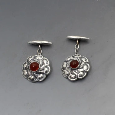 Bernard Hertz Carnelian 826 Silver Cuff Links
