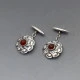 vBernard Hertz Carnelian 826 Silver Cuff Links