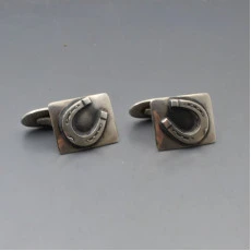 NE From Silver Horseshoe Cufflinks