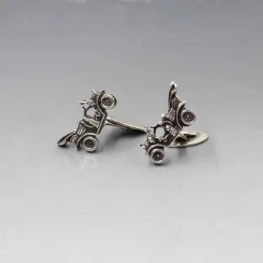 Brodrenne Bjerring Denmark Silver Car Cuff Links