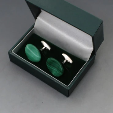 Tate Ossian Malachite and Silver Cufflinks